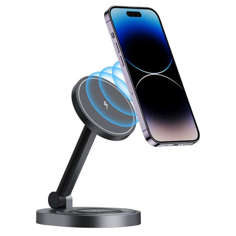 New cross-border magnetic suction two-in-one wireless charger watch headset mobile phone foldable multi-function bracket