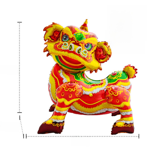 New national fashion style Chinese Year of the Dragon Lion Dance Button Assembly Aluminum Film Balloon New Year’s Day Party Decoration Arrangement