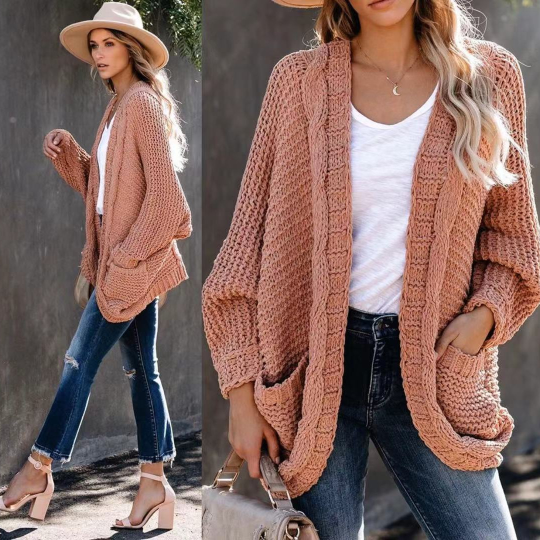 Suéter Cárdigan de Punto para Mujer, Talla Grande, Estilo OL, Otoño/Invierno 2026, Nuevo, Transfronterizo, Amazon