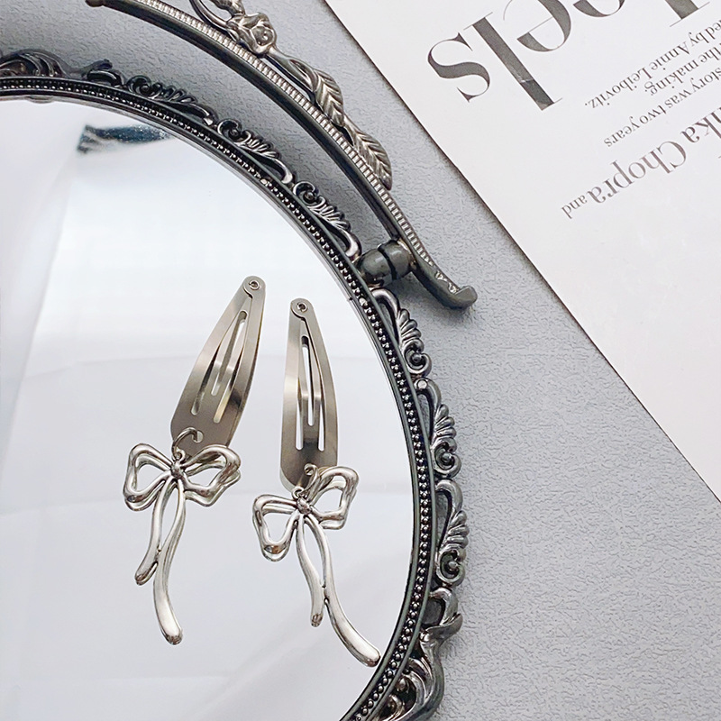 14g Weight Charm Hair Clips Hair Accessories Type 1 Pair Quantity Holiday, Street Occasion Alloy Material Bow Knot Pattern All Seasons Season Women's Gender Y2K, Sweet Style Y2K Sweet Women's Bow Knot Alloy Charm Hair Clips 11
