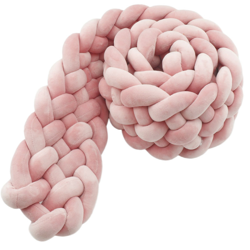 Cama de bebé tela cama cerca bolsa suave seis hebras trenzadas alta trenzada antichoque barrera de bebé grado madre