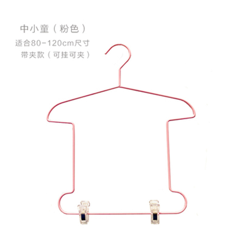 子供のワンピースセットのハンガーとクリップセットの組み合わせで、太くて無垢な金属の服を着て、洋服屋のハンガーを支えます。|undefined