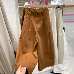 2025秋高腰韓系シンプル風高級ワイドパンツ女性ファッション直筒工装気質カジュアルパンツ潮ins