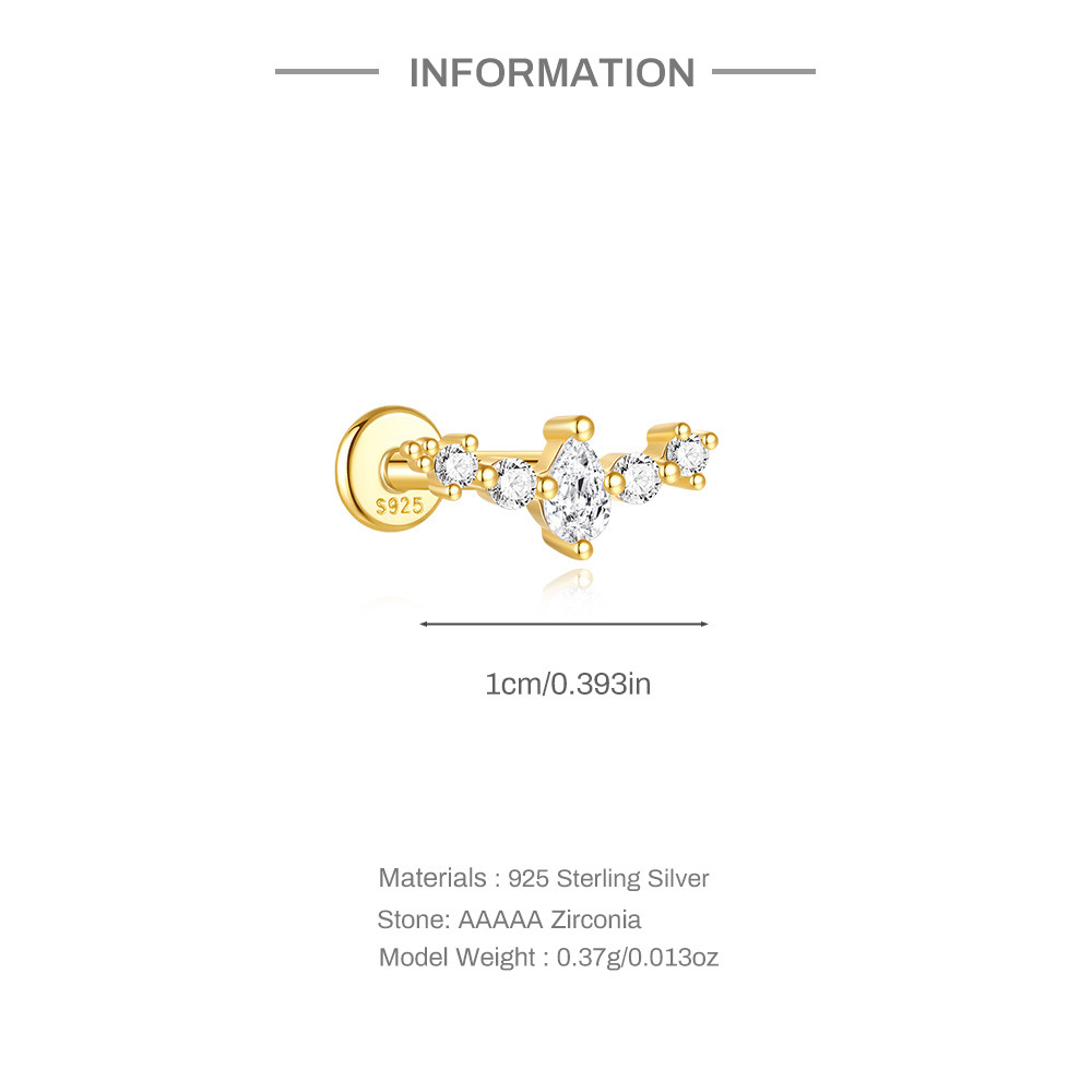 1g Weight Zircon Inlay Material Ear Studs Classification Ear Cartilage Rings & Studs Piercing Type 1 Piece Quantity Daily Occasion 925 Sterling Silver Material Geometric Pattern All Seasons Season Unisex Gender Elegant, Simple Style Style 1 Piece Ear Cartilage Rings & Studs Elegant Simple Style Geometric 925 Sterling Silver Zircon Ear Cartilage Rings & Studs 11