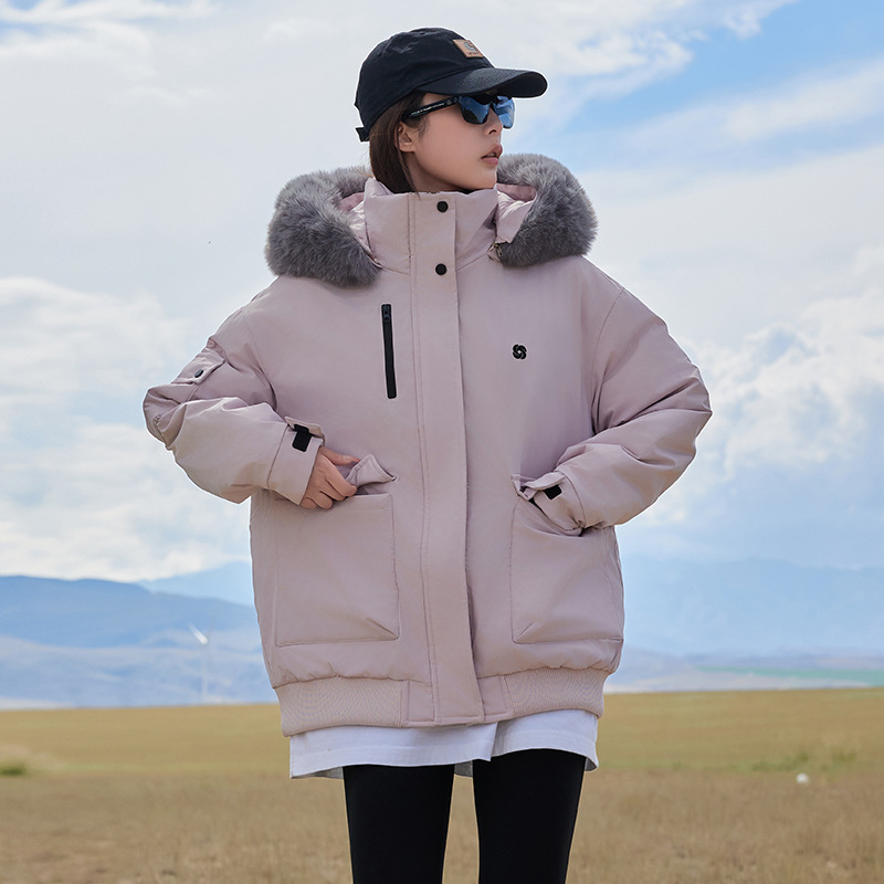 2024 chaqueta de algodón con capuz para hombres y mujeres de invierno nueva moda de algodón grueso chaqueta de algodón suelta versátil