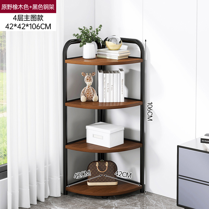 Estantería piso hogar sala de estar simple estante de almacenamiento esquina estantería integrada pared multi-capa Esquina de almacenamiento de hierro rack