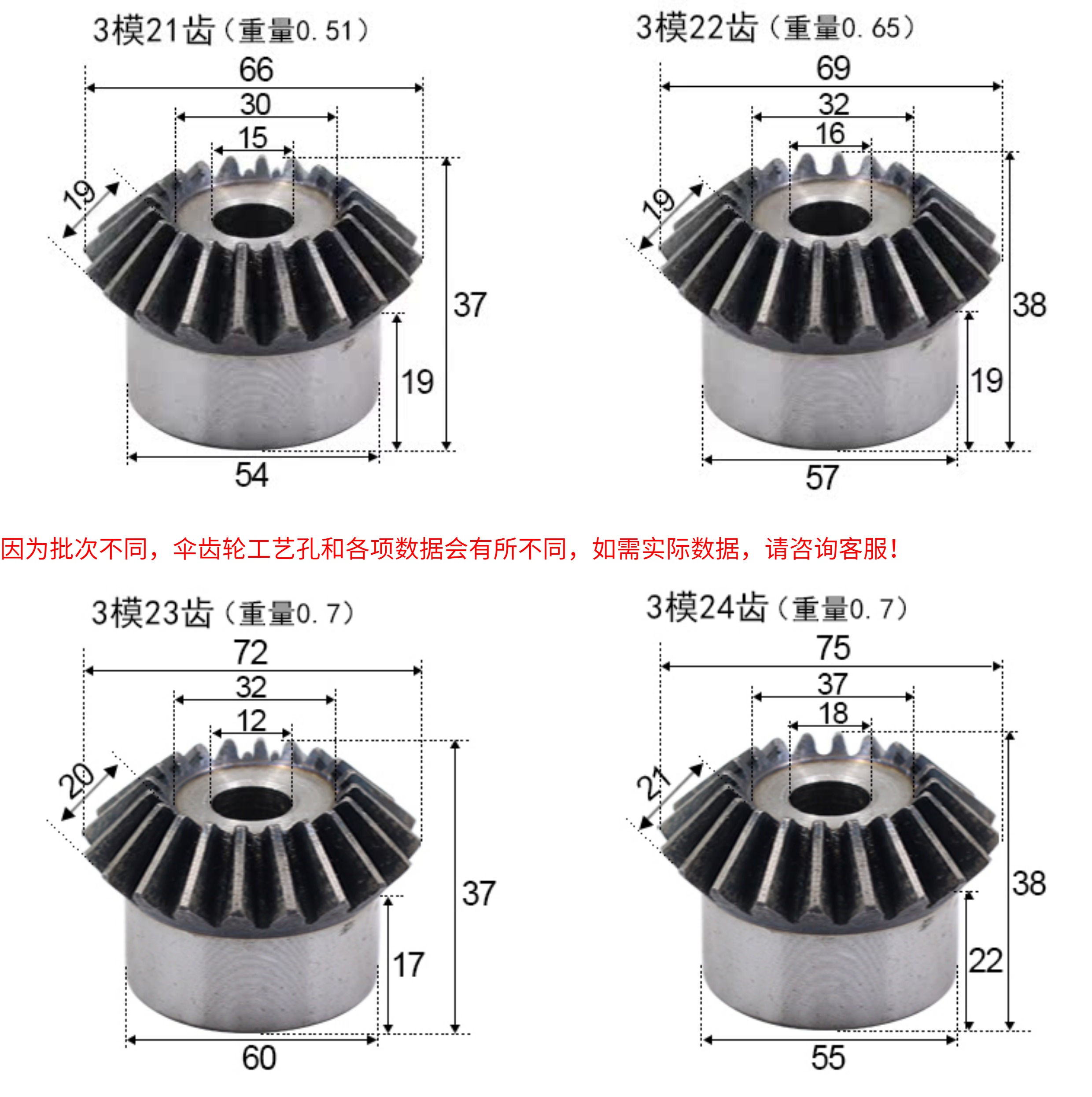 Metal bevel gear, 45# steel, hardened, 90-degree transmission, 15 to 40 teeth, conical gear, straight-tooth bevel gear 1:1