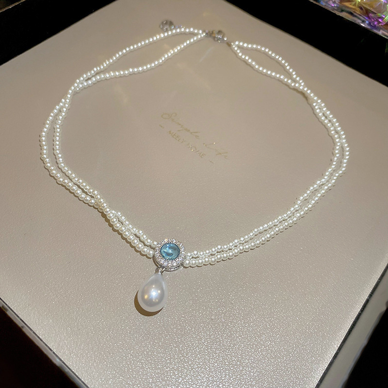 Dulce concha de dopamina collar de perlas barrocas cadena de clavícula simple moda francesa temperamento collar al por mayor femenino