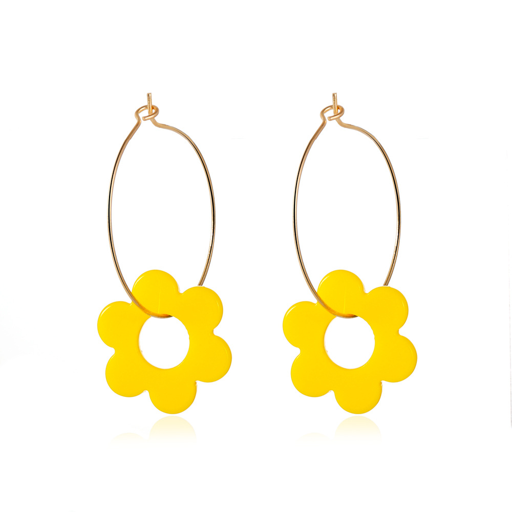 Nihaojewelry Korean Style Geometric Flower Acrylic Earrings Wholesale Jewelry display picture 10