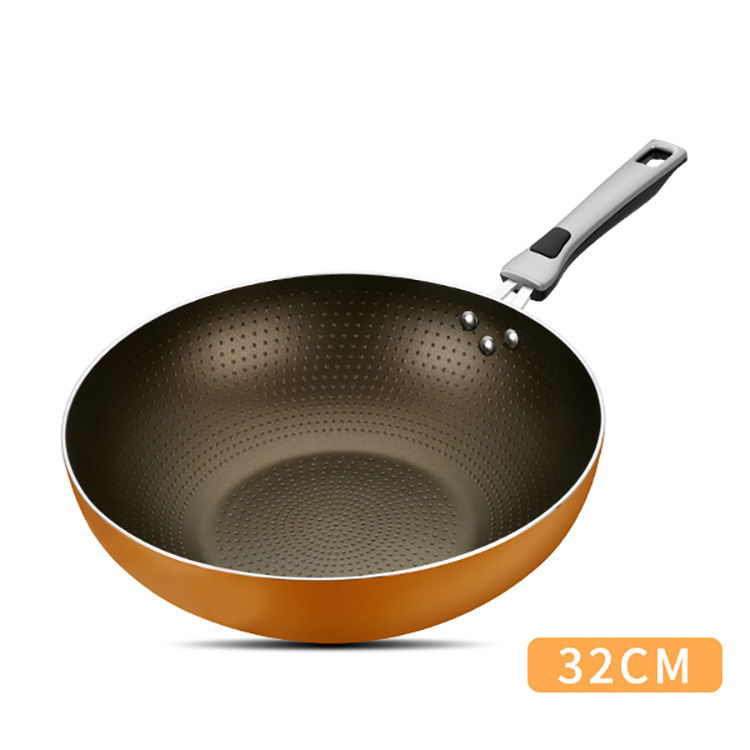 Cocina rey nueva generación sin aceite sartén antiadherente wok estufa de gas cocina de inducción hogar wok sartén antiadherente