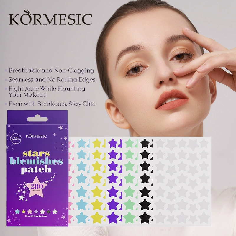 Патчи от прыщей (KORMESIC) звездочки гидроколлоидные, 280 шт., незаметные