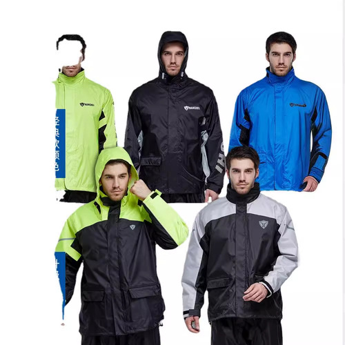 Blue Lion Rain Jacket and Pants Set, Separate, Motorcycle Riding Waterproof Men's Long, Thickened Full-body Raincoat against Heavy Rain