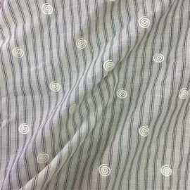 新品新款全棉色织设计感立体条纹慵懒波点圆圈早春绣花服装面料