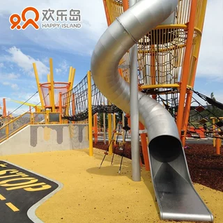 小区公园儿童乐园不锈钢组合滑梯大型户外无动力游乐设备厂家设计