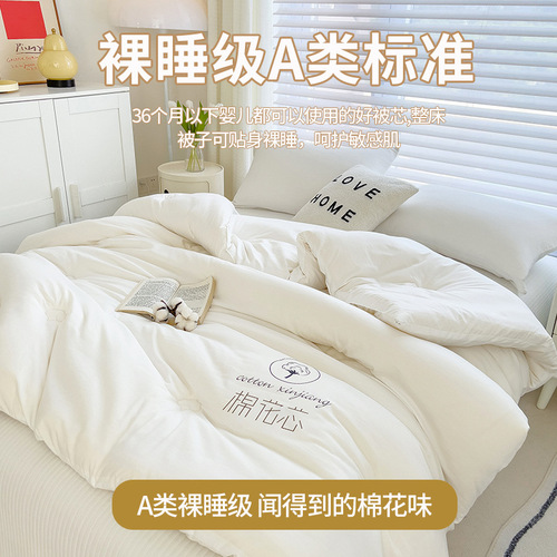 A-type pure cotton winter quilt core, thickened warm full cotton filling, student dormitory single bed set for spring and autumn, wholesale
