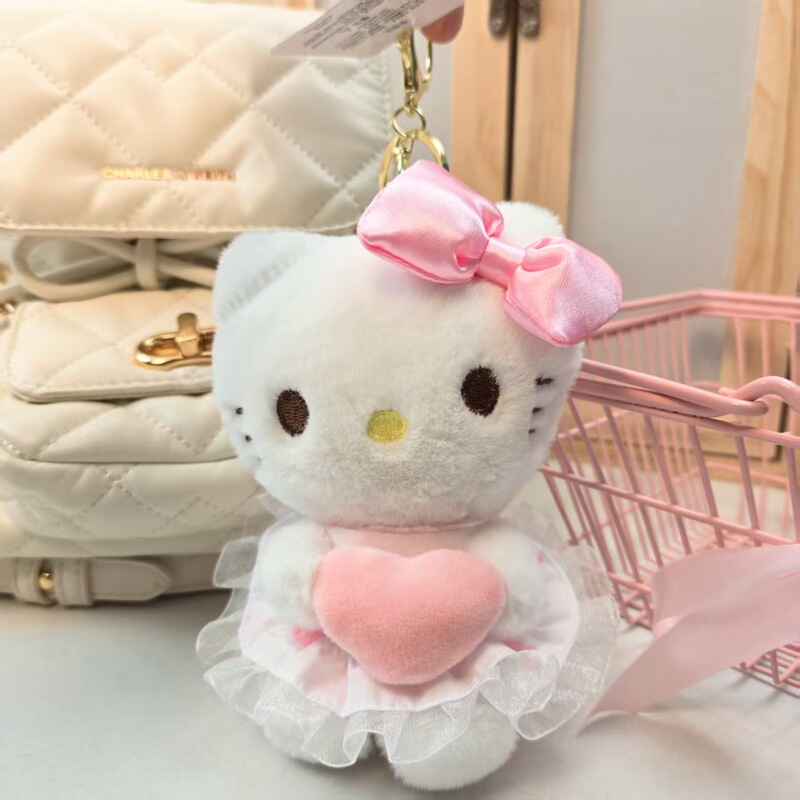漫画クリエイティブかわいいキティ猫ぬいぐるみ人形ペンダントキーホルダーカップルバッグ人形小さなペンダント|undefined
