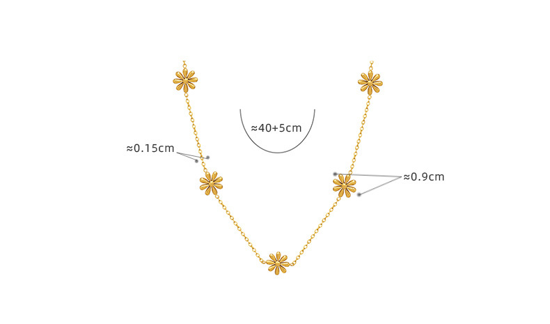 Pastoral Daisy Titanium Steel Plating Necklace display picture 1