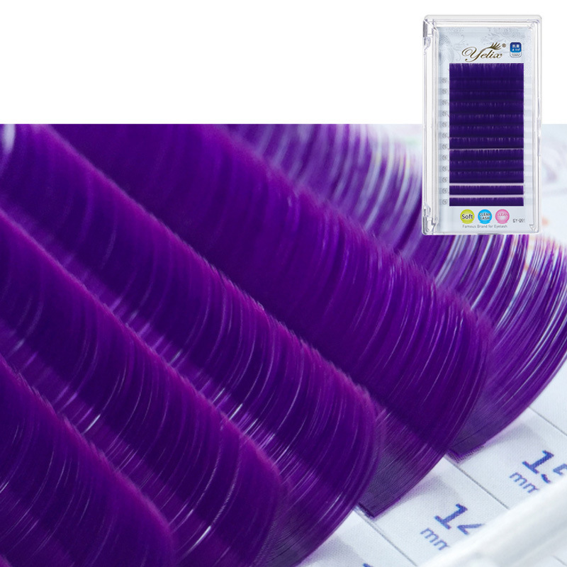 Fábrica transfronteriza un segundo pestañas florecientes coloridas pestañas falsas de gran capacidad en fila de flores injerto pestañas al por mayor