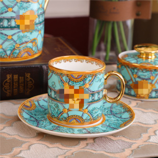 Cross-border European Bone China Coffee Cup and Saucer Couple Cup Household High-end Afternoon Tea Cup Creative Light Luxury Gift Wholesale