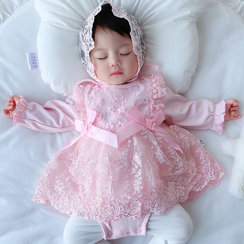 Birthday dress for baby girls, one-year-old princess dress, autumn outfit, baby girl autumn clothing, infant dress, spring and autumn children's wear.