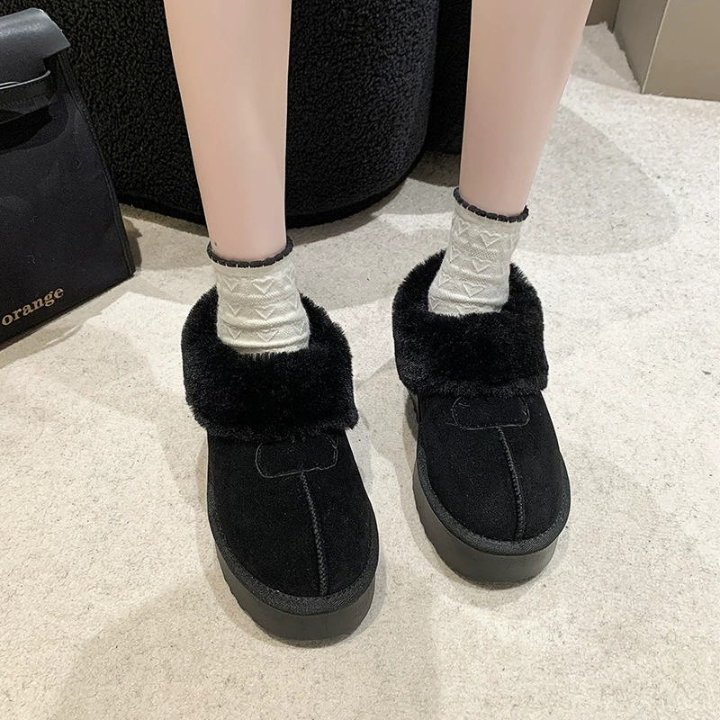 Winter fashionable boots platform, 2023 collection