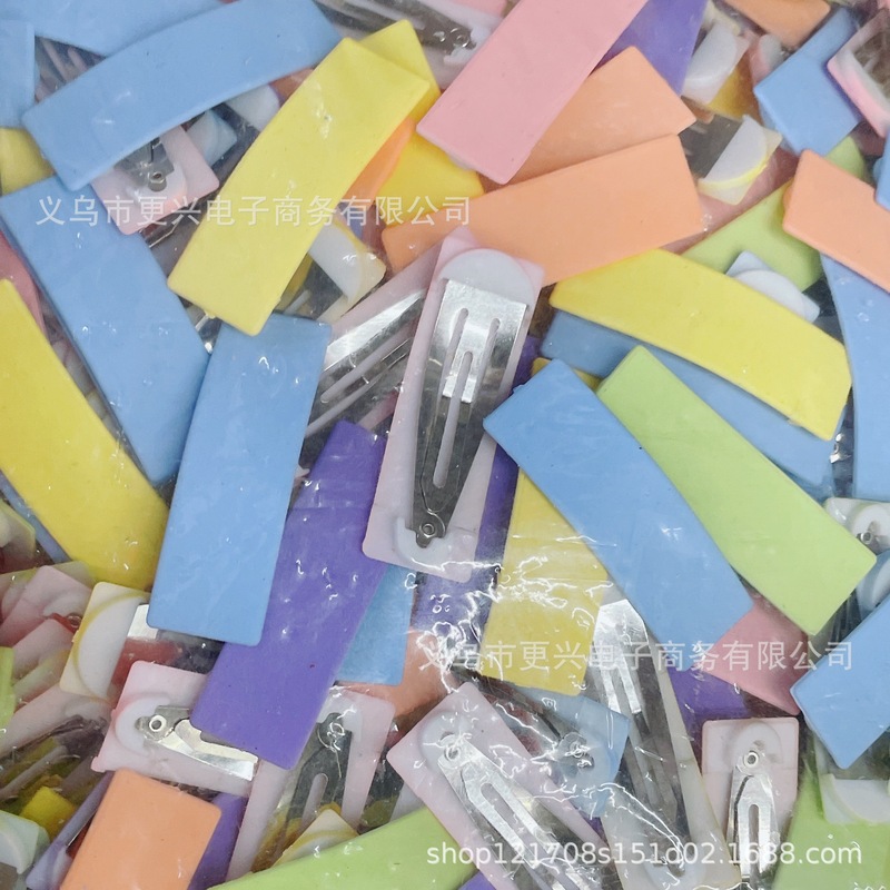 可爱甜美糖果diy百搭奶油胶发夹BB夹刘海夹透明夹鸭嘴夹|undefined