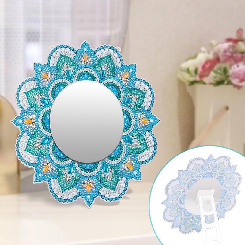 Espejo de pintura de diamantes 5d Mandala Espejo de maquillaje Cristal Diamante de forma especial Diy Colgante de diamante de una cara Acrílico Spot