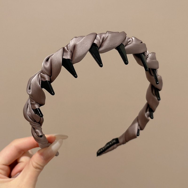 Diámetro flash Louis princesa de París, banda de cabello para la mujer no estrangulada, banda de cabello para lavar la cara, cabeza de cabeza alta con dientes antideslizantes, toque de cabello para el cabello