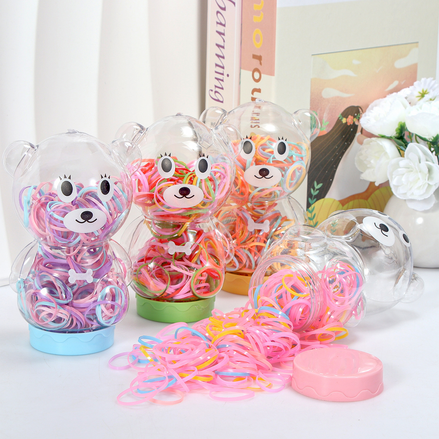 Banda de goma negra para niños, alto valor elástico, duradero, lazo para el cabello, no daña el cabello, anillo para el cabello de goma, accesorios para la cuerda para la cabeza, puesto