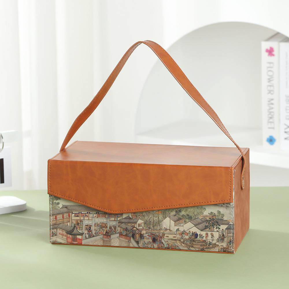 新款端午礼盒粽子包装盒手提端午皮盒空伴手礼盒支持印logo