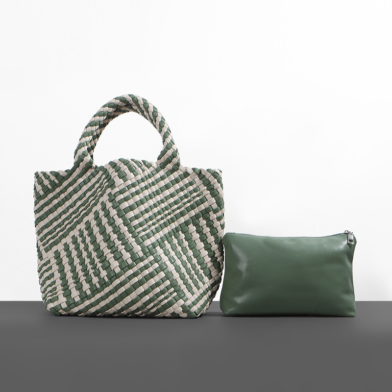 Bolso de cubo de cuero suave, bolso de tote tejido, bolso grande europeo y americano, bolso transfronterizo de comercio exterior de Amazon, bolso de canasta de verduras