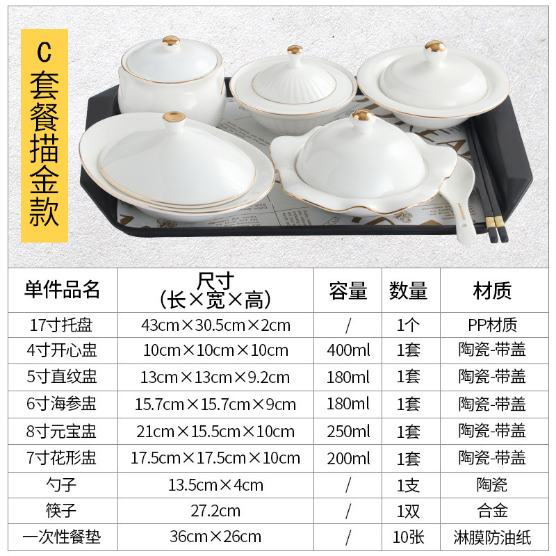 陶磁器月子食器セット碗皿産婦専用蓋付き環境保護衛生月子食一人分煮込みスープ|undefined