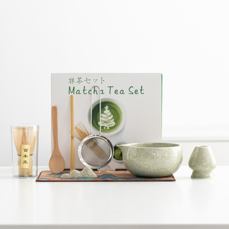 日式抹茶碗打抹茶具抹茶刷点茶碗搅拌器茶筅百本立工具器具套装|undefined