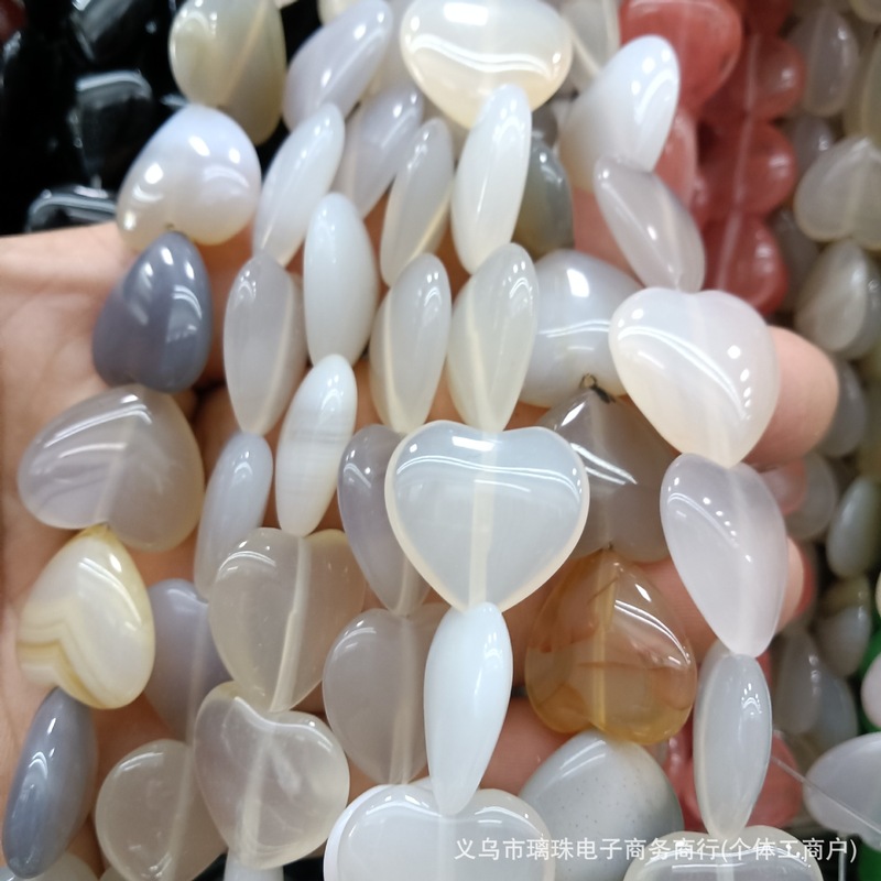 20 ミリメートル天然石クリスタル瑪瑙愛ピーチハート型 diy ジュエリーネックレスペンダントアクセサリー半完成ストレート穴|undefined