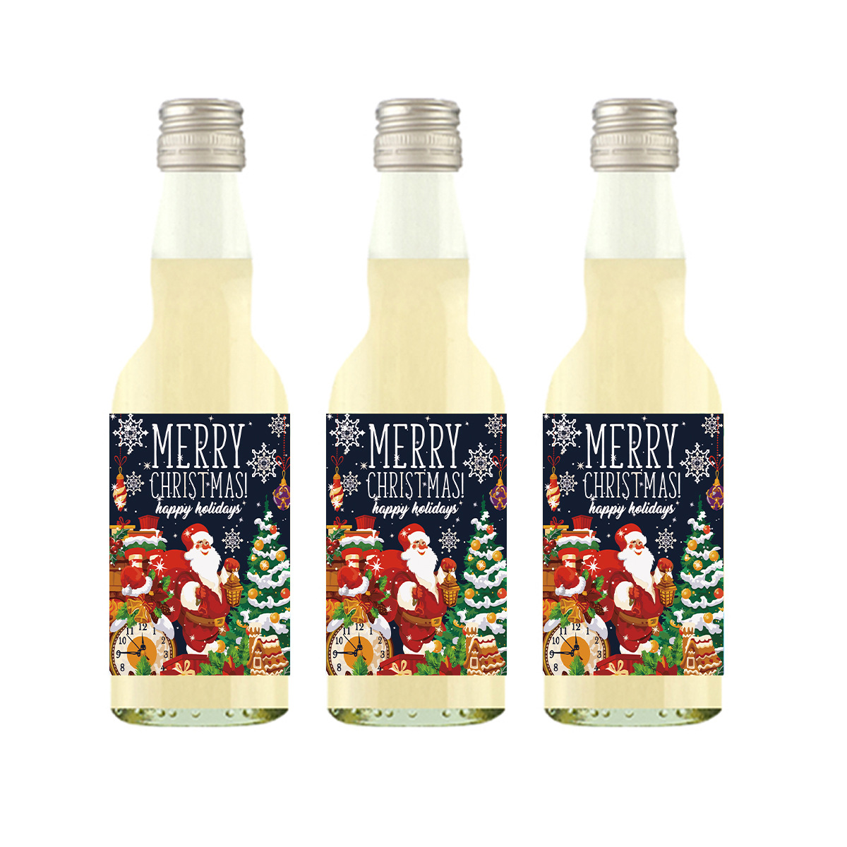Nueva Etiqueta de botella de Navidad transfronteriza 24 piezas pegatinas Feliz FIESTA DE Navidad atmósfera accesorios de diseño