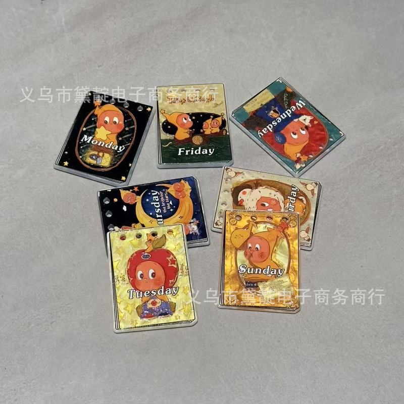 亚克力浮雕星星人日历吊牌珠 diy自制包挂手机链钥匙扣配件珠材料|undefined