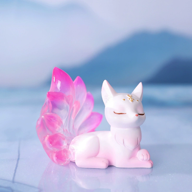 doll (tushan) nine-tailed fox blind box, resin collectible figure, 10.5×10.5×11.5 cm
