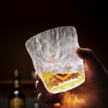 高颜值日式简约冰川杯洋酒杯子玻璃杯啤酒杯小礼品水杯家用果汁杯