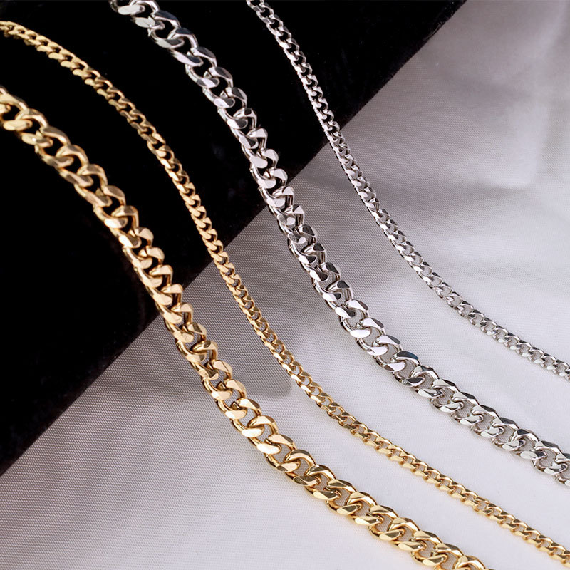 Stainless Steel Material Solid Color Pattern Fashion Solid Color Stainless Steel Plating Necklace 1 Piece