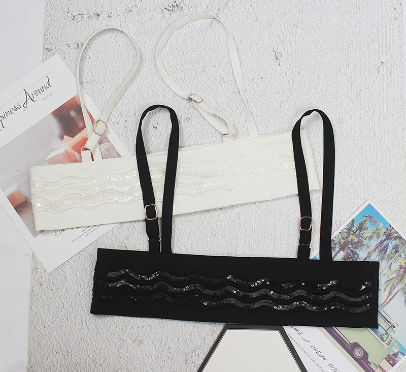 新款镶钻石外穿小吊带背心女韩版美背时尚镂空上衣搭配潮流西装