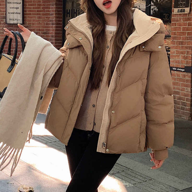 白霊爾高級ダウンジャケット レディース 冬 2025年新作 小柄さん向け ショート丈 厚手 ホワイトダックダウン 人気コート