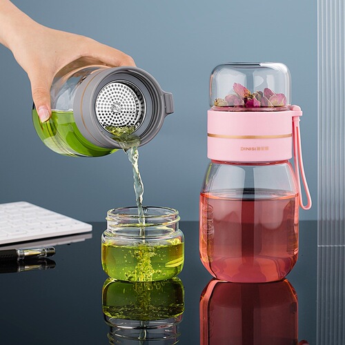 Tea and water separation men's office portable business glass insulated cup with filter tea cup wholesale