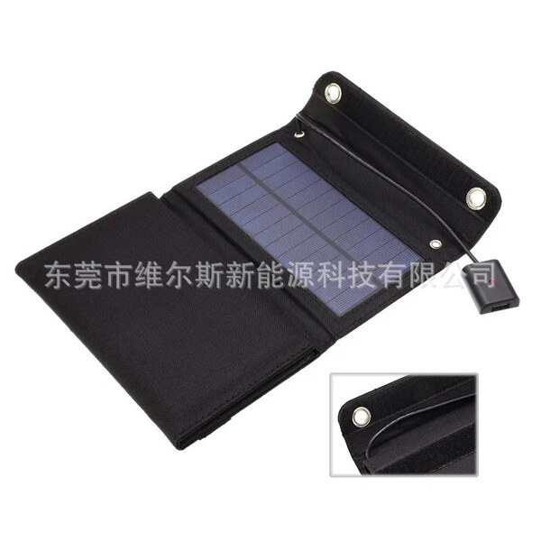Folding bag solar-powered