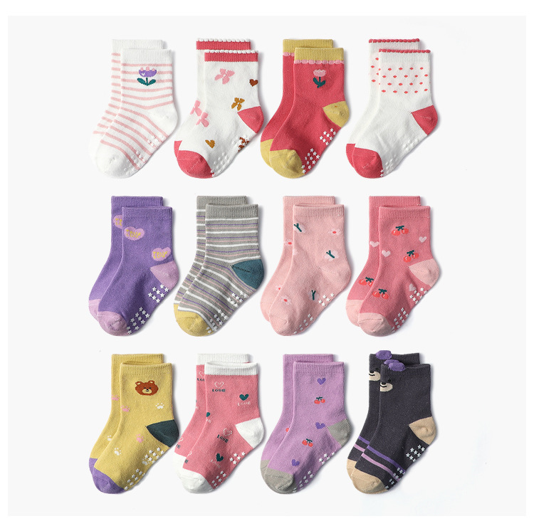 Niños básicos Amazon primavera/verano niños rayas piso calcetines bebé antideslizante Calcetines de los niños al por mayor