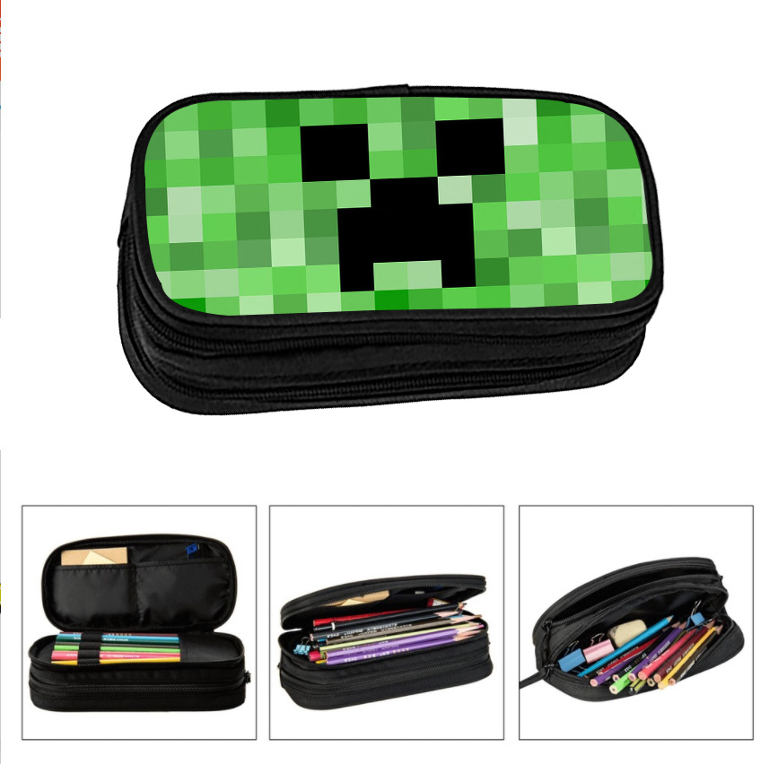 children's capacious double-layer handheld pencil case for students