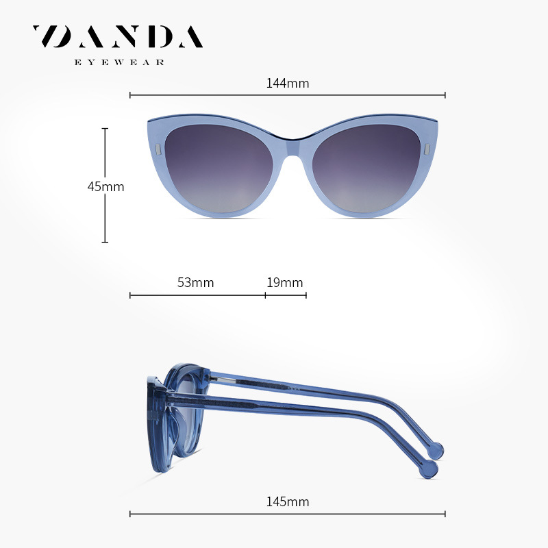 Las nuevas gafas de sol polarizadas PZ1005 de moda, protector solar magnético, gafas de sol de ojo de gato, pueden equiparse con gafas anti-luz azul de miopía