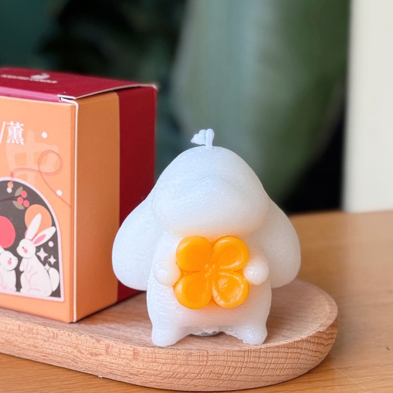 中秋节兔子香薰蜡烛高级感伴手礼礼物创意香氛摆件仿真造型蜡|undefined