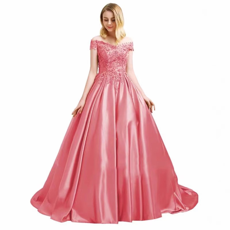 Amazon europeo y americano AliExpress deseo nuevo apliques con cuentas vestido de bola graduación estudiante arte examen vestido