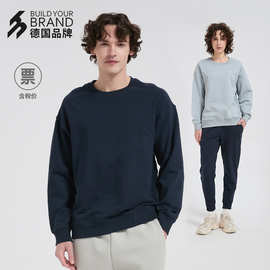 中德BYB2025秋冬潮牌落肩重磅330克圆领卫衣15色欧美纯棉上衣批发