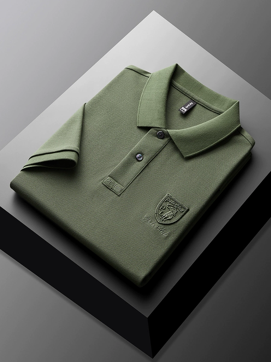 Летняя футболка с короткими рукавами, мужская свободная повседневная модная молодежная рубашка-поло с половиной рукавов, мужская футболка, топ